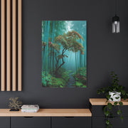 Green Bamboo Grove Mist Path Wall Art & Canvas Print
