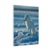 Arctic Fox Snow Minimal Portrait Wall Art & Canvas Print