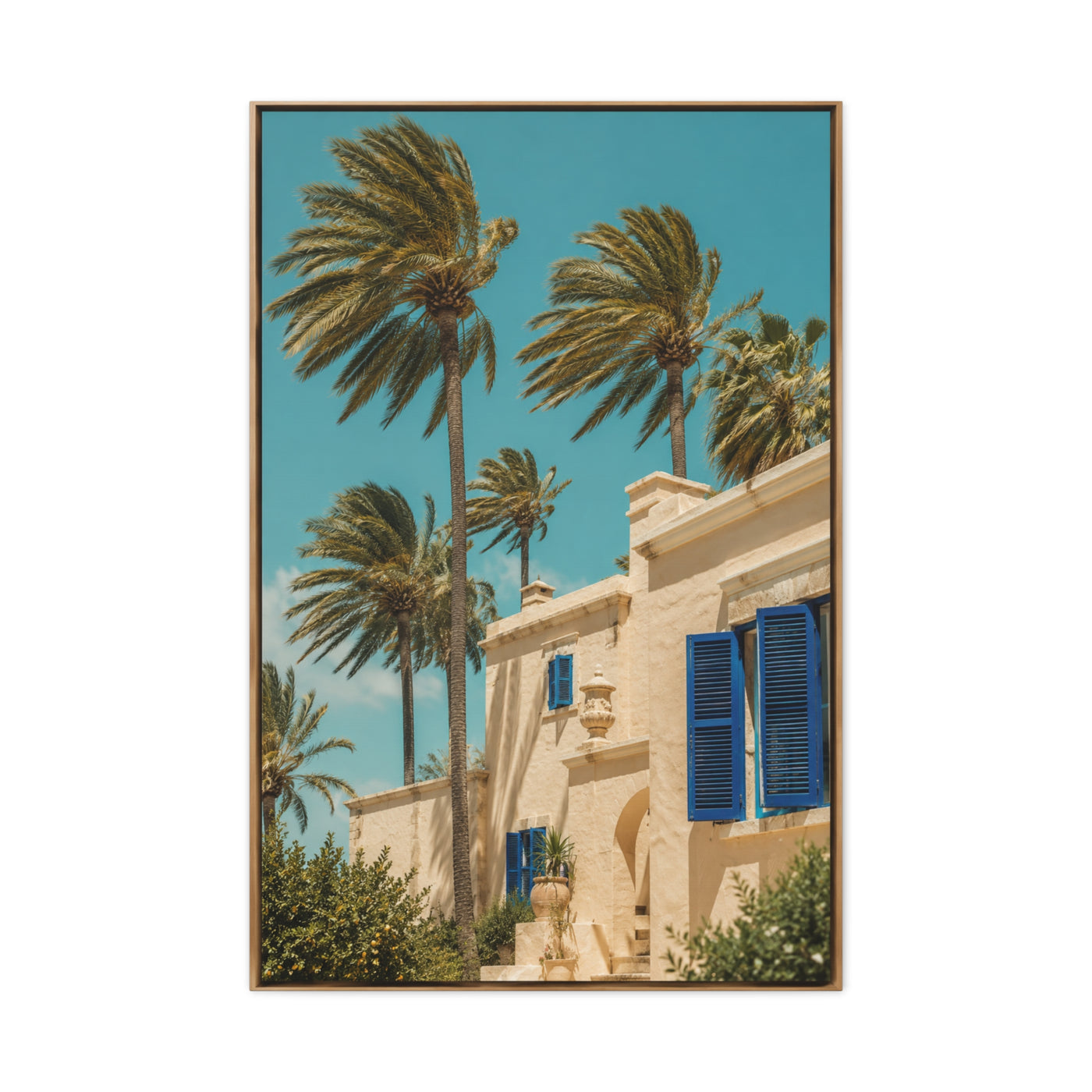 Mediterranean Palm Villa Breeze Tropical Wall Art & Canvas Print