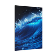 Powerful Ocean Wave in Electric Blue Motion Wall Art & Canvas Prints