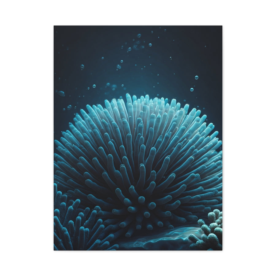 Coral Reef Glow in Deep Blue Ocean Wall Art & Canvas Prints