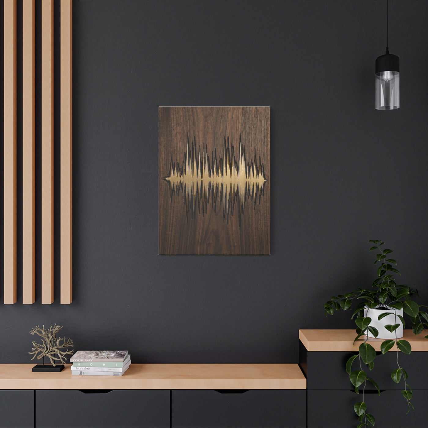 Personalized Soundwave Engraved Wood Wall Art & Canvas Print
