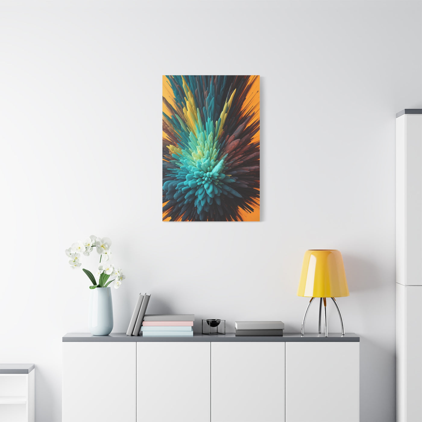 Teal Energy Bloom Abstract Wall Art & Canvas Prints