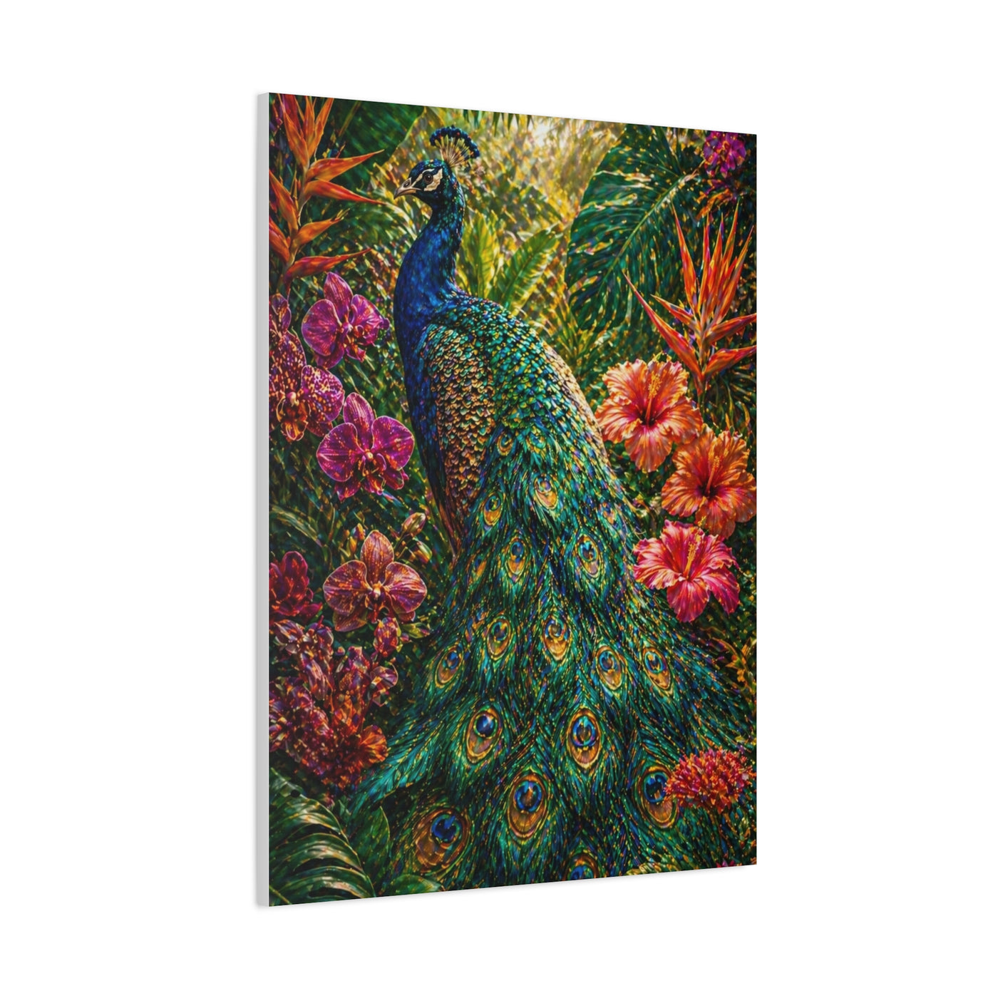 Tropical Maximalist Peacock Jungle Wall Art & Canvas Print
