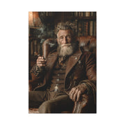 Old Man Cigar Portrait Wall Art & Canvas Print