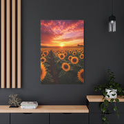 Golden Horizon Sunflower Field Wall Art & Canvas Print