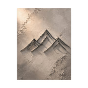 Minimalist Metal-Line Mountain Concept Wall Art & Canvas Print