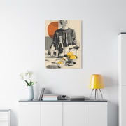 Minimalist Line Art Dining Scene Wall Art & Canvas Print
