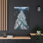 Aerial Braided Mountain River Wall Art & Canvas Print