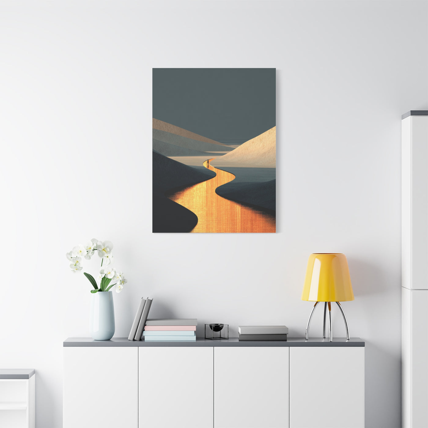 Minimal Gold Desert Horizon Wall Art & Canvas Print