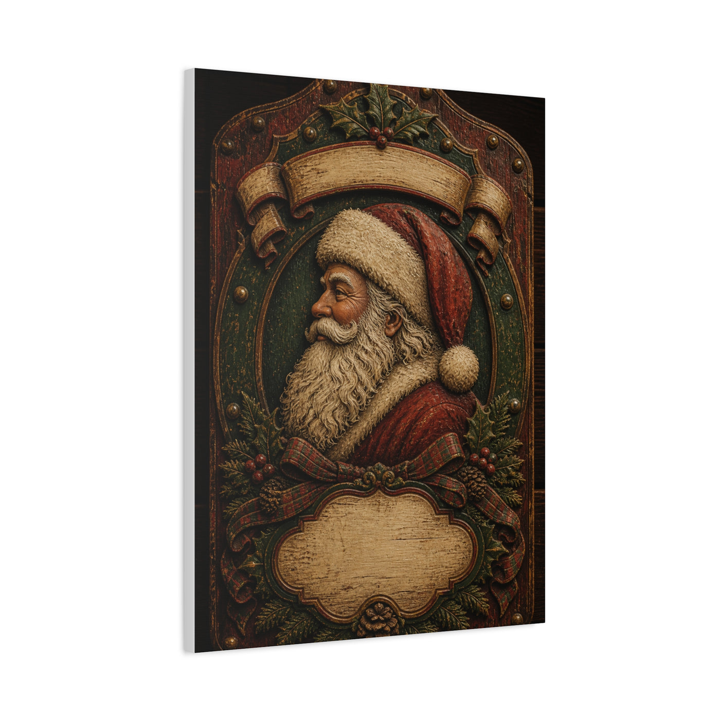 Heirloom Santa Wooden Plaque Wall Art & Canvas Print