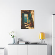Italian Coastal Window Painting Wall Art & Canvas Print