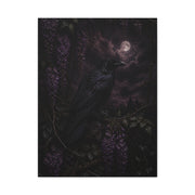 Raven in Wisteria Moonlit Scene Wall Art & Canvas Print