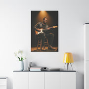 Blues Guitarist Intimate Spotlight Wall Art & Canvas Print