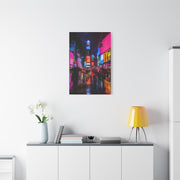 Times Square Neon Rain Night Wall Art & Canvas Print