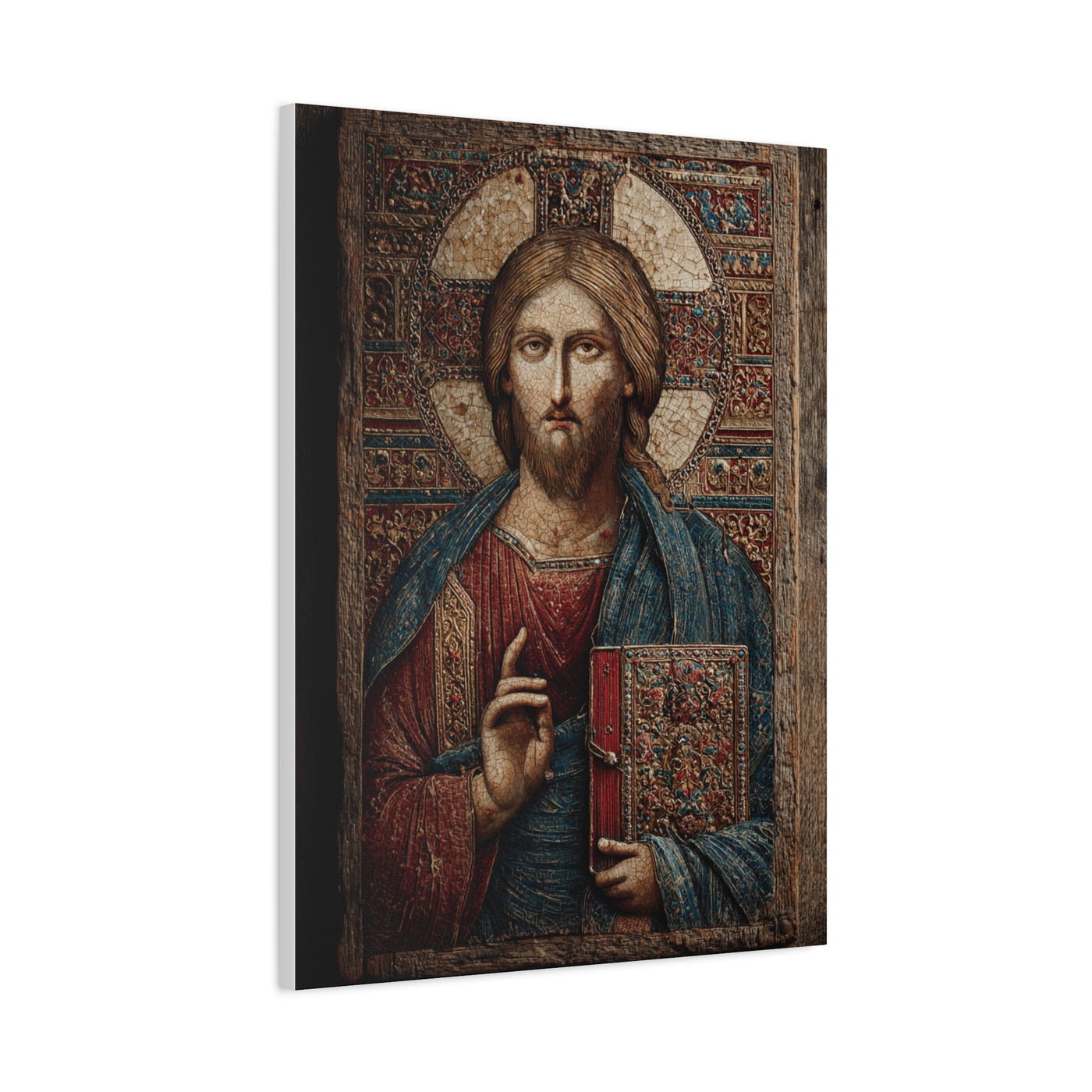 Christ Icon Mosaic Sacred Portrait Wall Art & Canvas Print