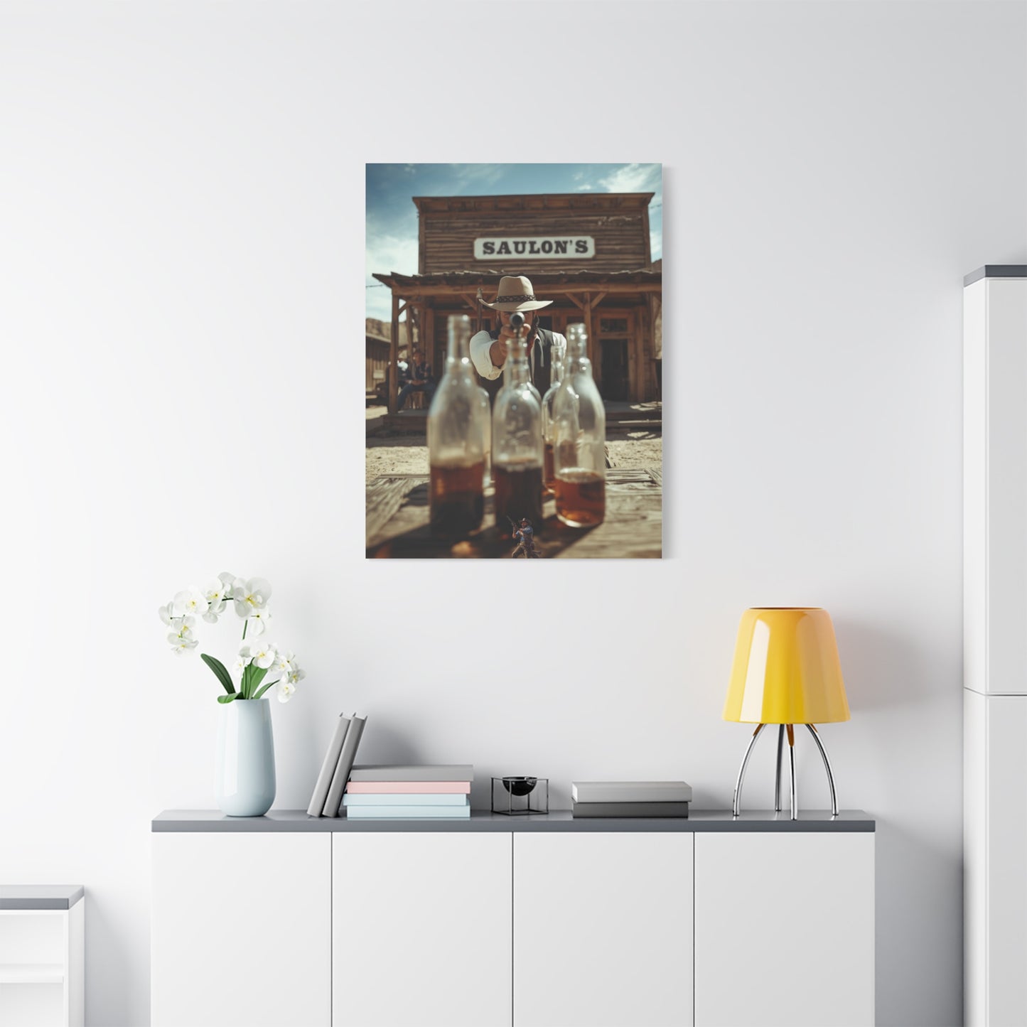 Saloon Bottle Shooting Challenge Wall Art & Canvas Print
