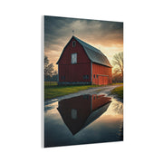 Reflected Red Barn at Dusk Wall Art & Canvas Prints
