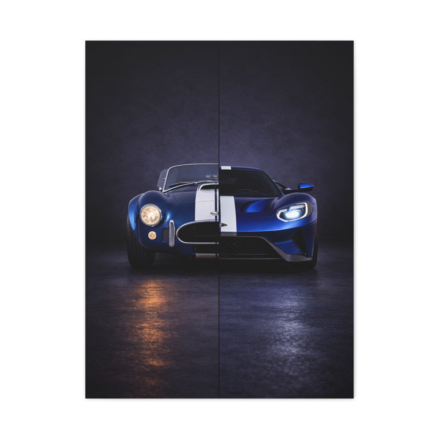 Shelby Cobra vs Ford GT Split Heritage and Modern Wall Art & Canvas Prints
