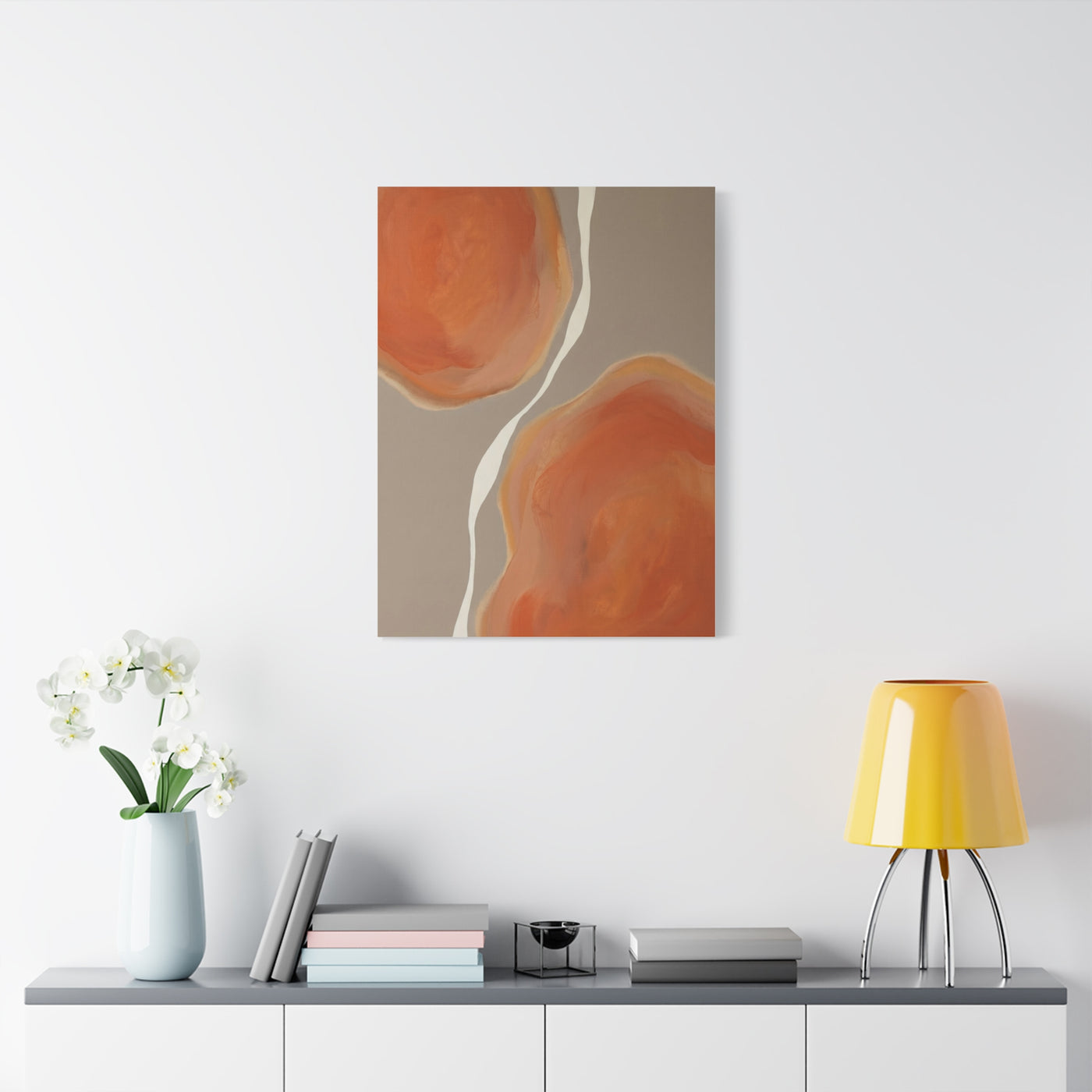 Minimal Tangerine Organic Forms Wall Art & Canvas Print