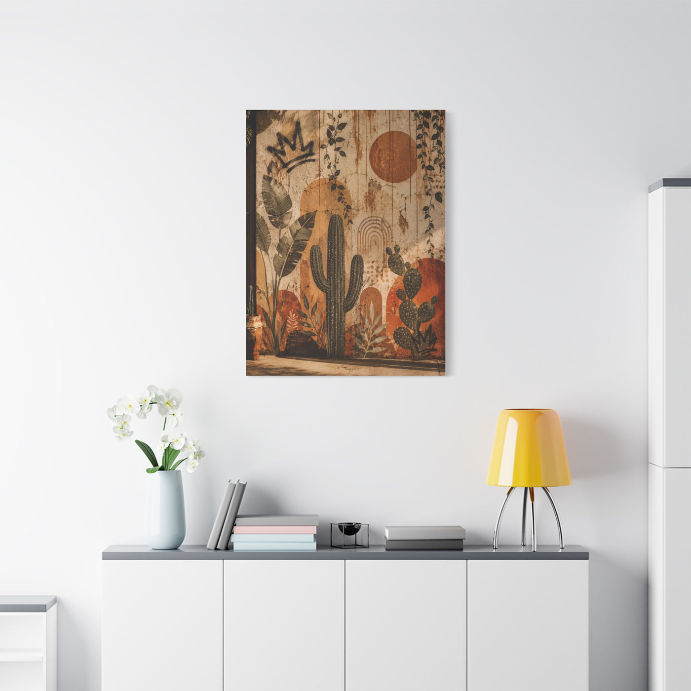 Desert Graffiti Botanical Street Wall Art & Canvas Print