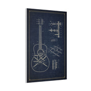 Acoustic Guitar Blueprint Study Wall Art & Canvas Print