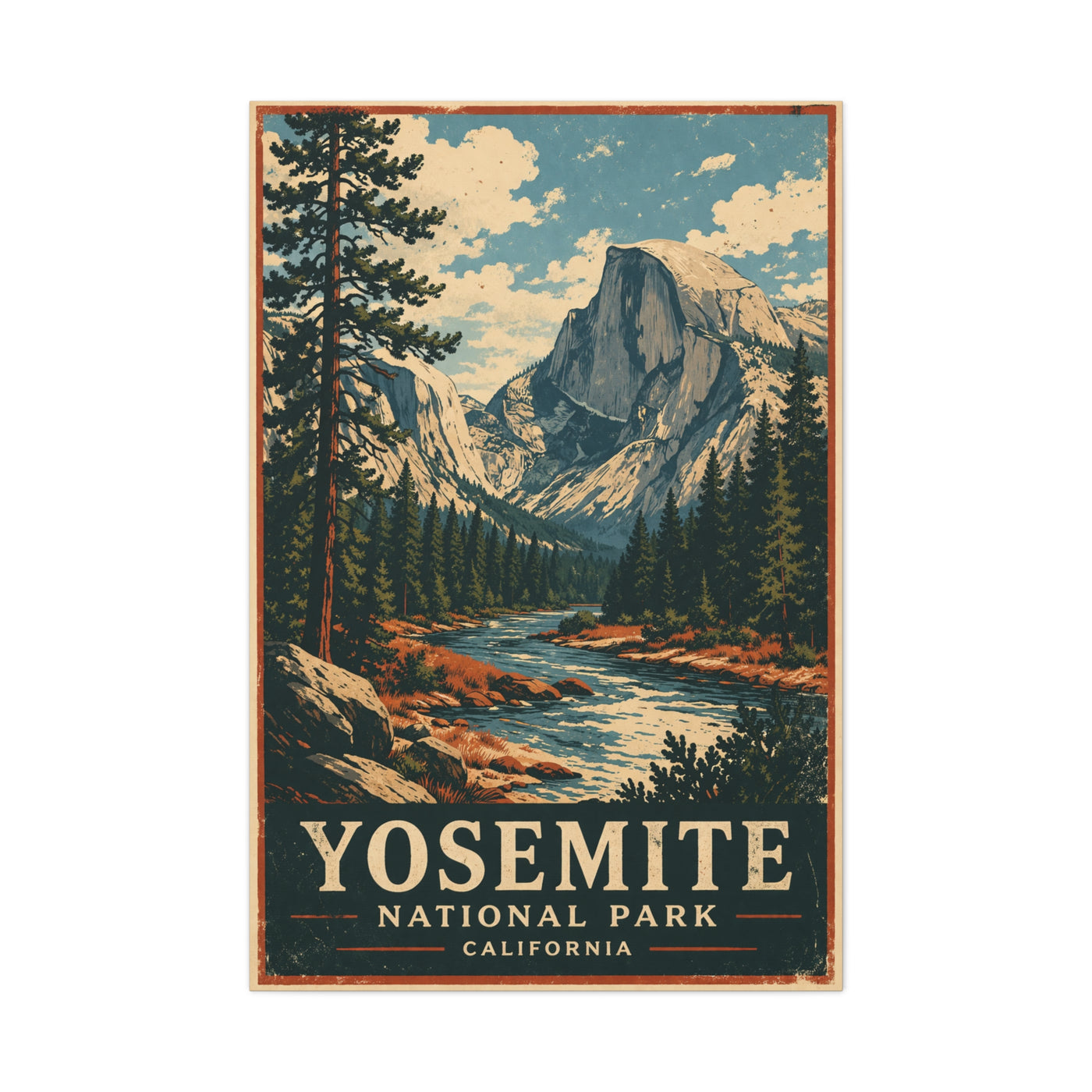 Vintage Yosemite National Park Poster Wall Art & Canvas Print