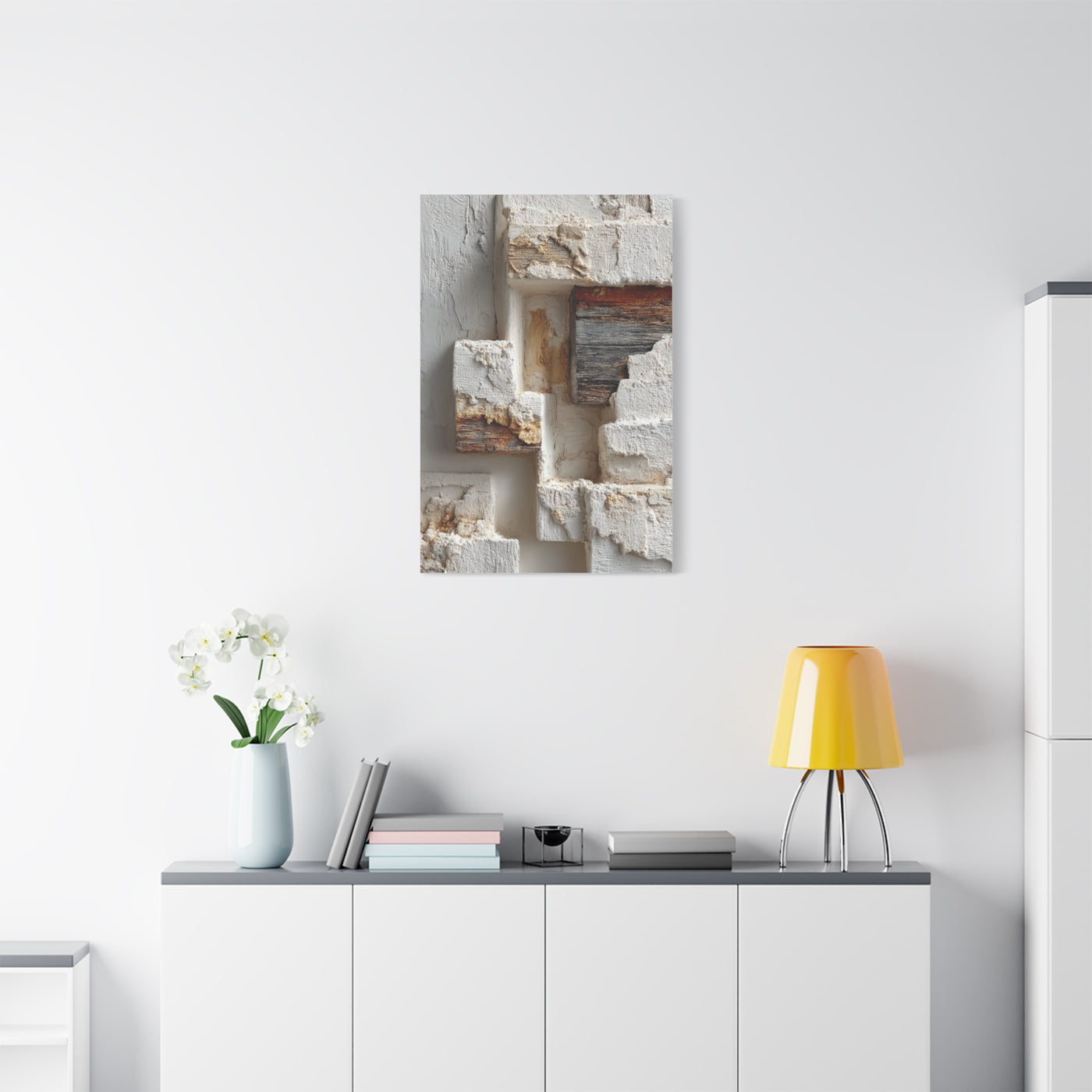 Minimal Plaster Block Assemblage Wall Art & Canvas Print