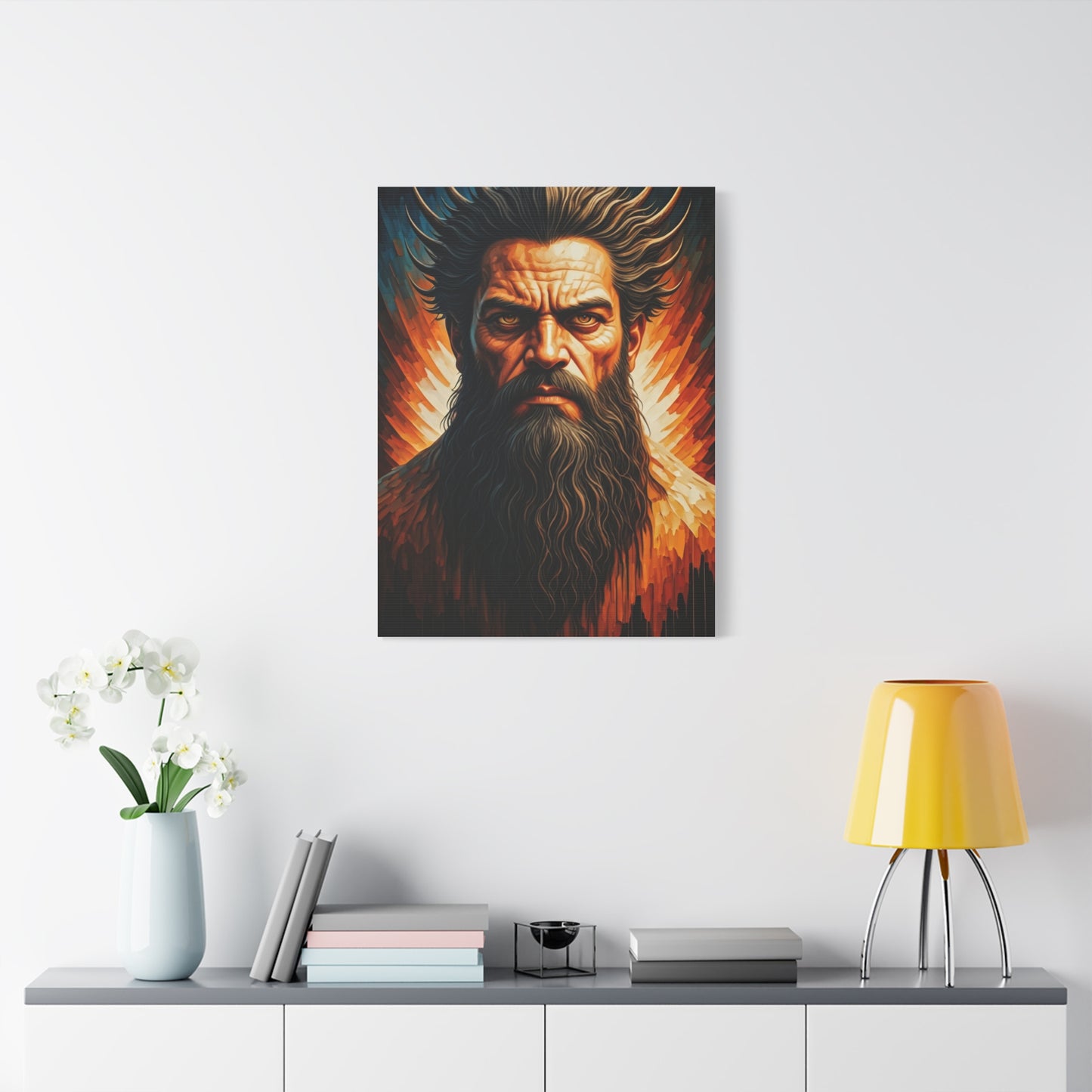 Ember Crown Warrior Portrait Wall Art & Canvas Print
