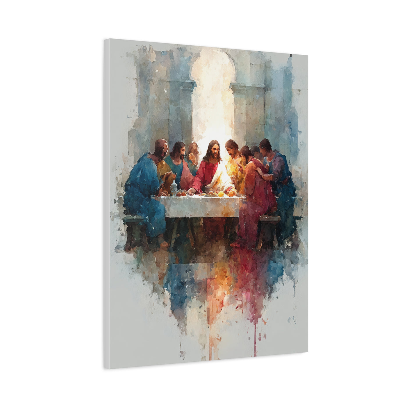 The Last Supper Watercolor Reflection Wall Art & Canvas Print