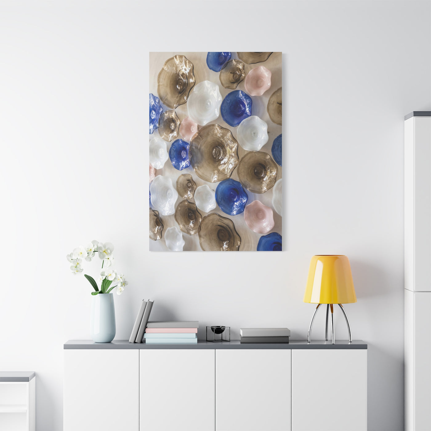 Glass Floral Mosaic Arrangement Wall Art & Canvas Print