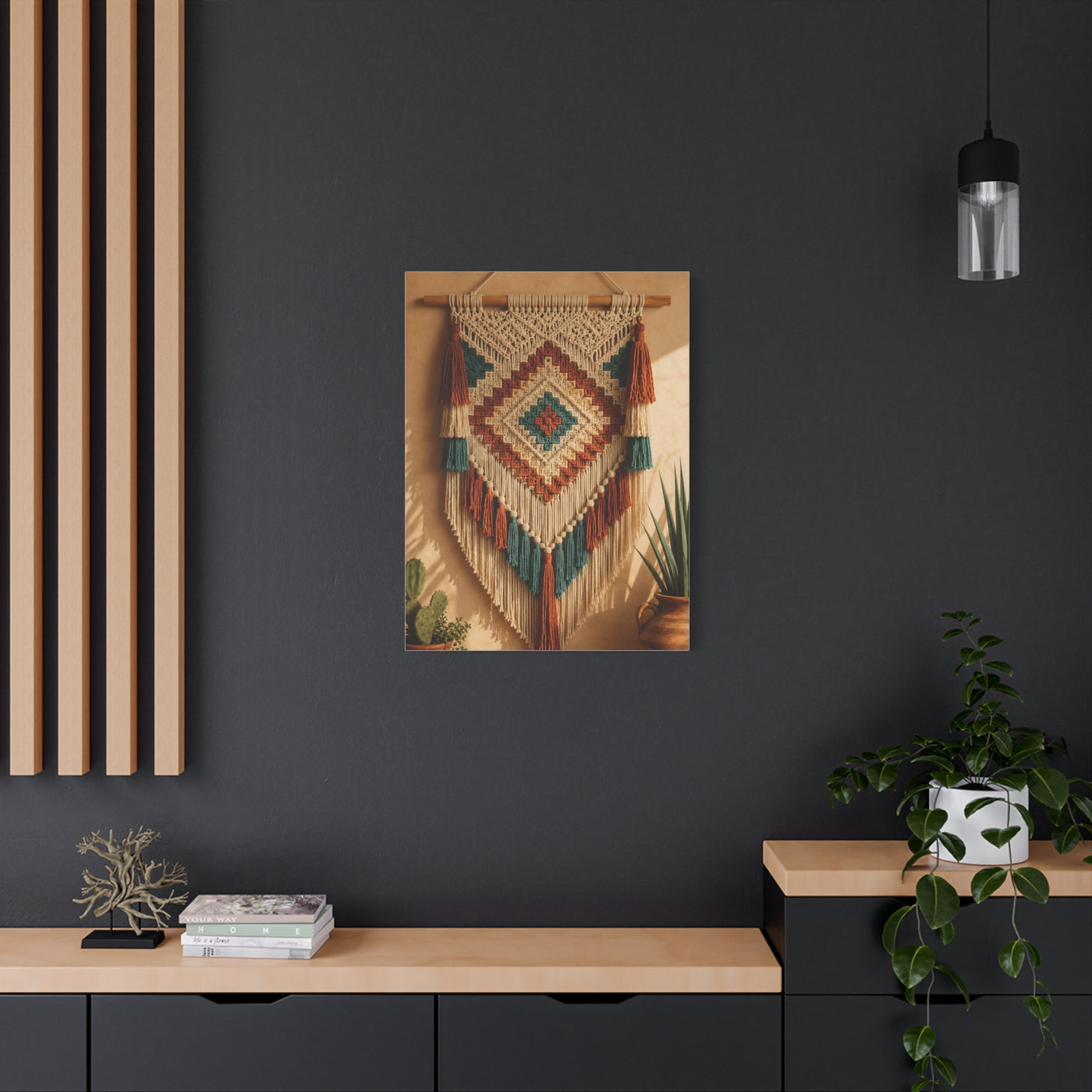 Southwestern Macrame Textile Wall Art & Canvas Print
