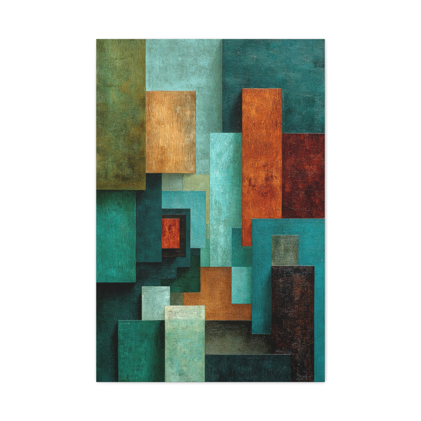 Layered Color Field Geometry Wall Art & Canvas Print