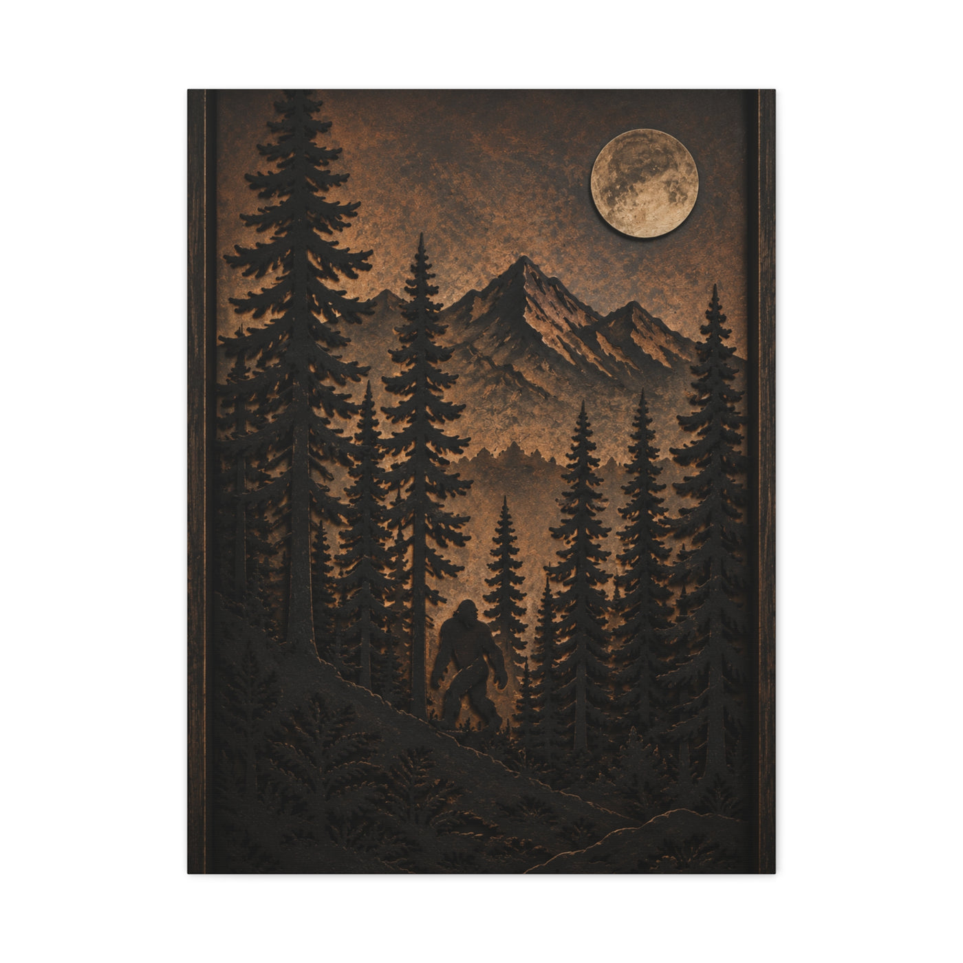 Pacific Northwest Bigfoot Forest Wall Art & Canvas Print