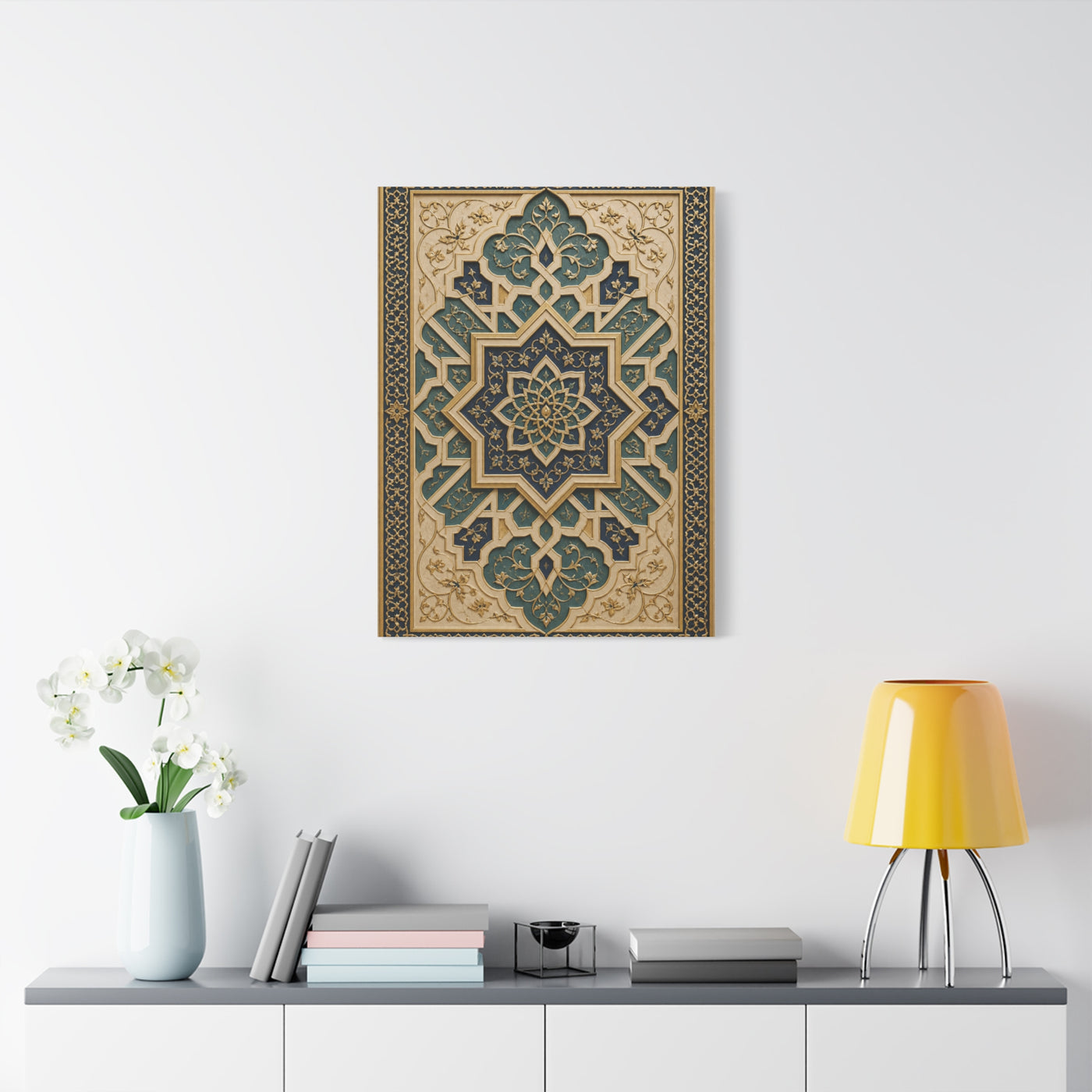 Ornate Islamic Geometric Relief Wall Art & Canvas Print