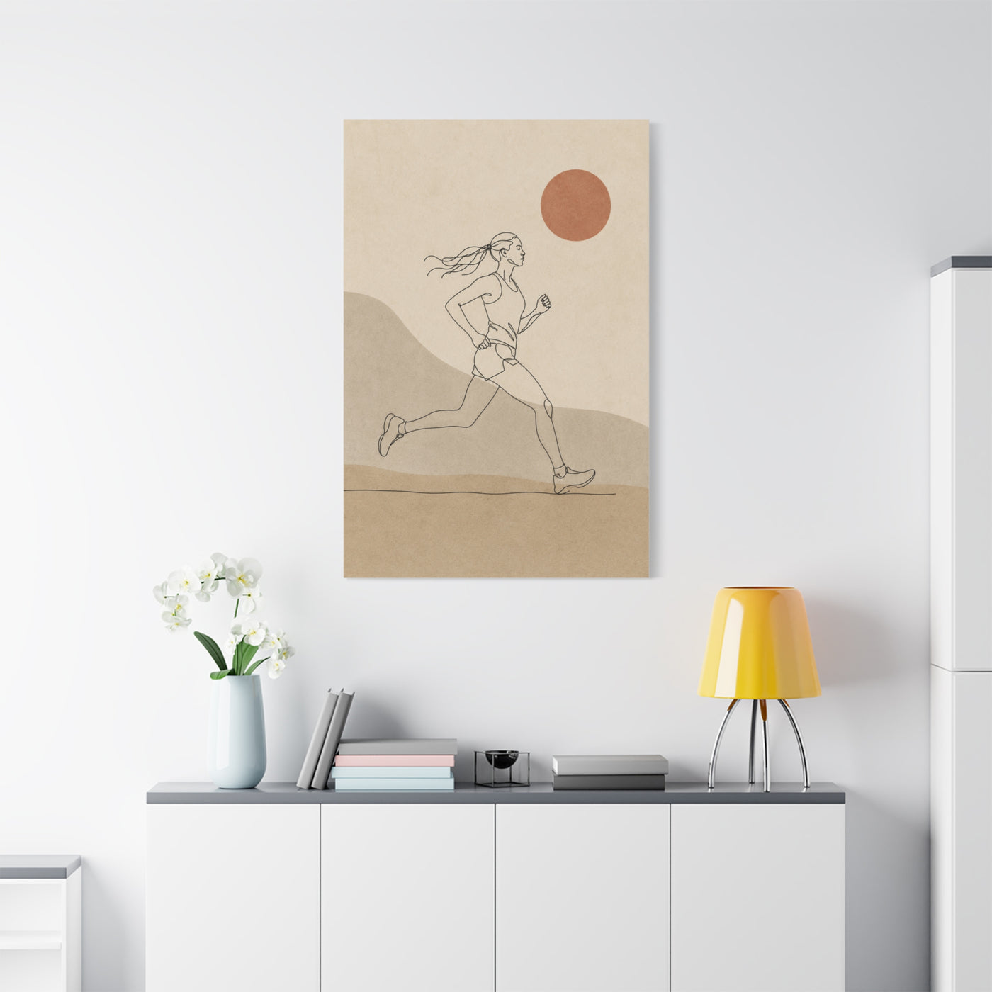 Scandinavian Runner Line Art Sports Wall Art & Canvas Print