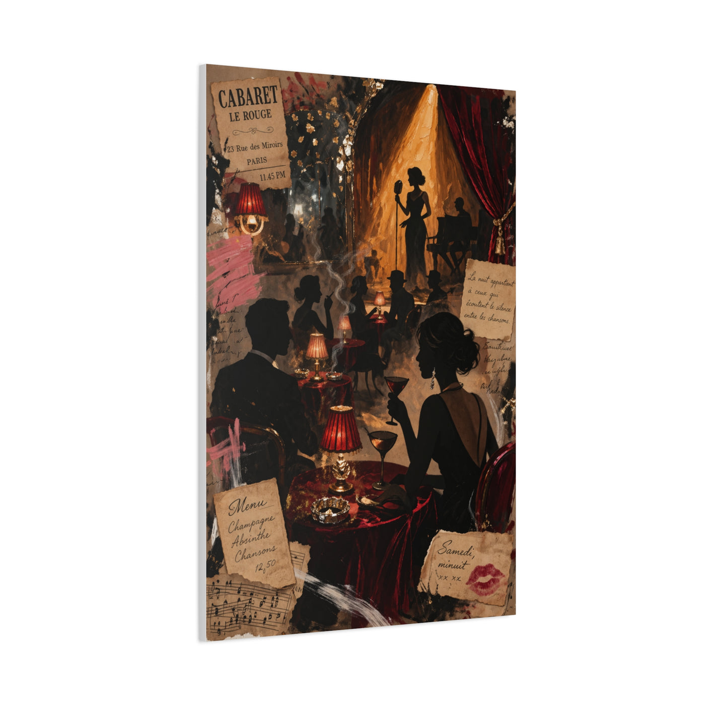 Cabaret Night Collage Scene Wall Art & Canvas Print