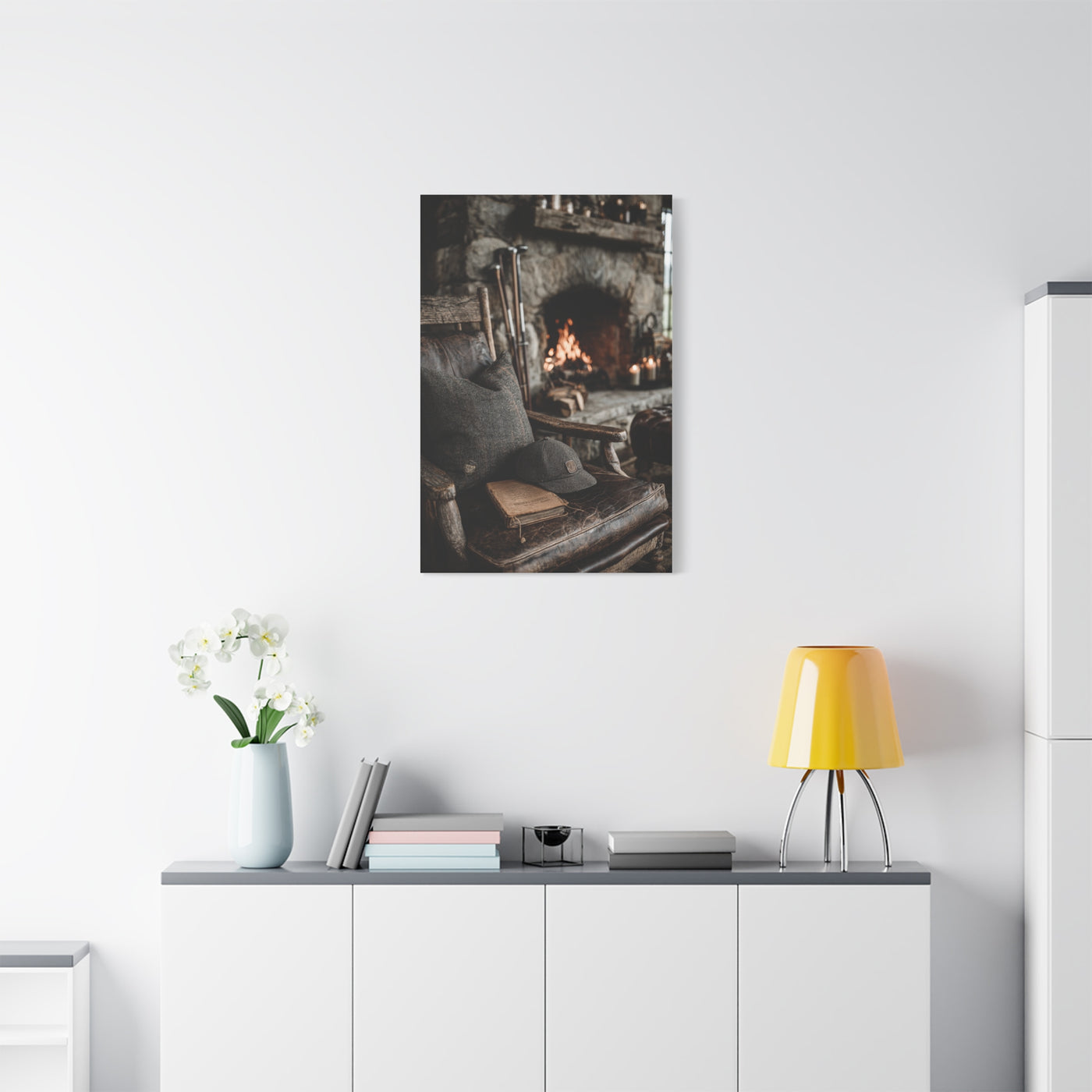 Old Caddie Chair Fireside Golf Still Life Wall Art & Canvas Print