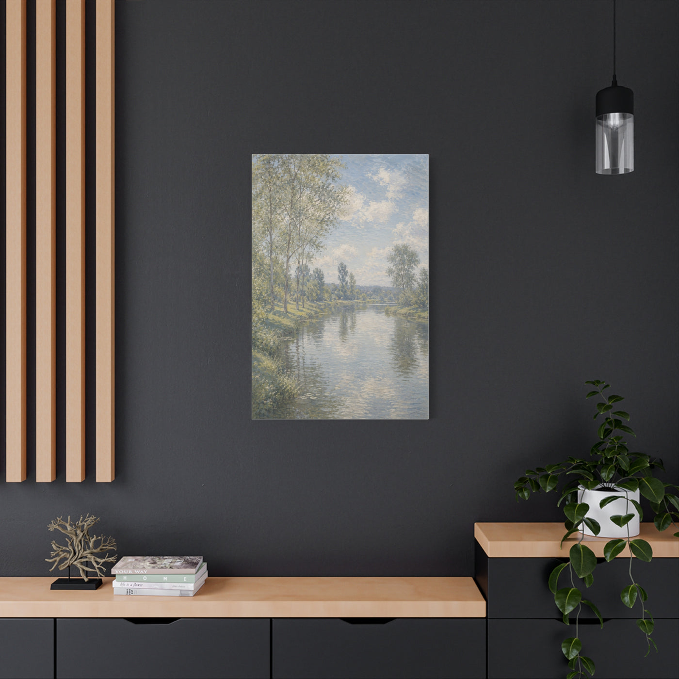 Beside Still Waters Impressionist Scripture Wall Art & Canvas Print