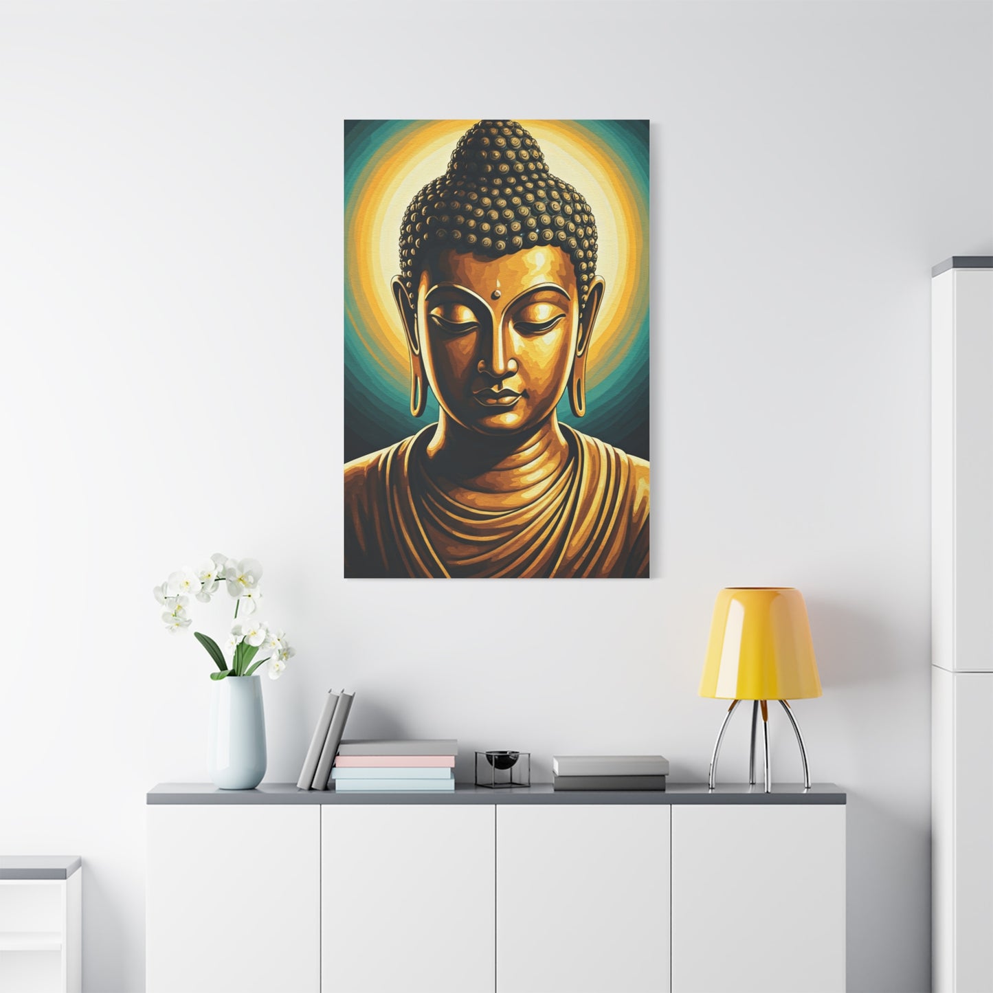 Radiant Serenity Buddha Portrait Wall Art & Canvas Prints