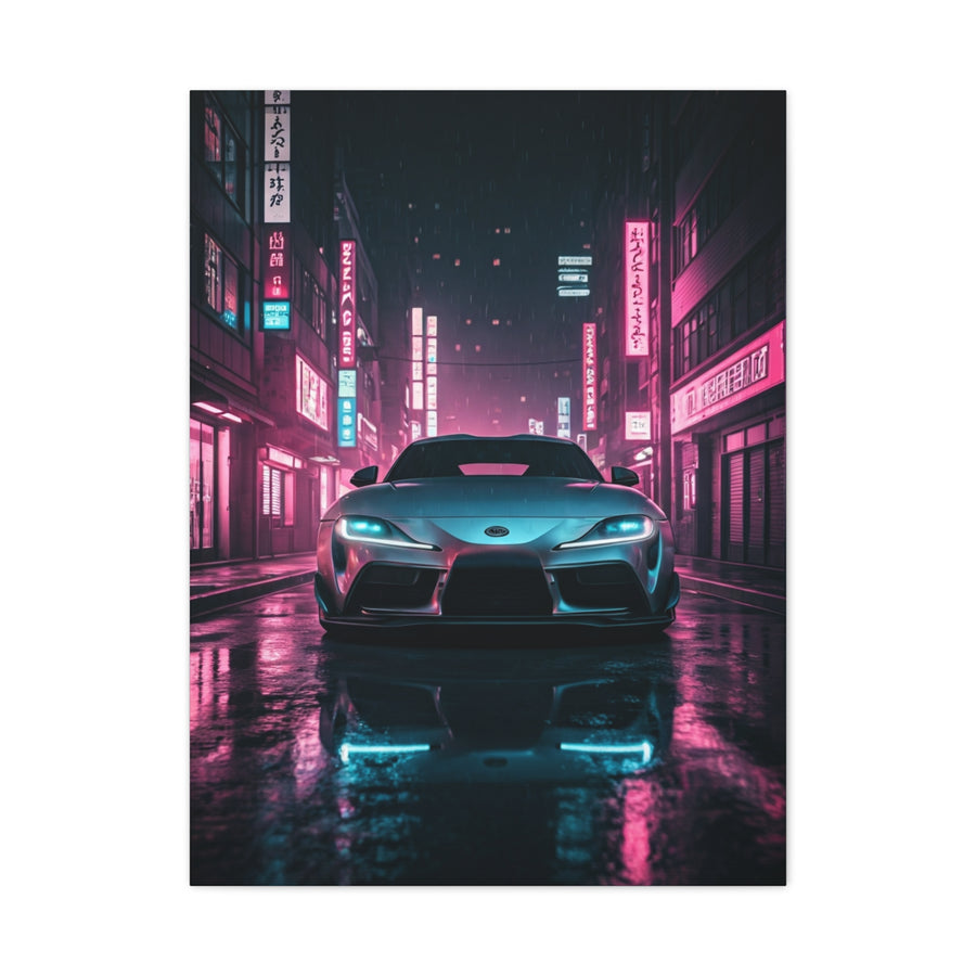 Toyota Supra Mk5 Cyberpunk Street Reflections Wall Art & Canvas Prints