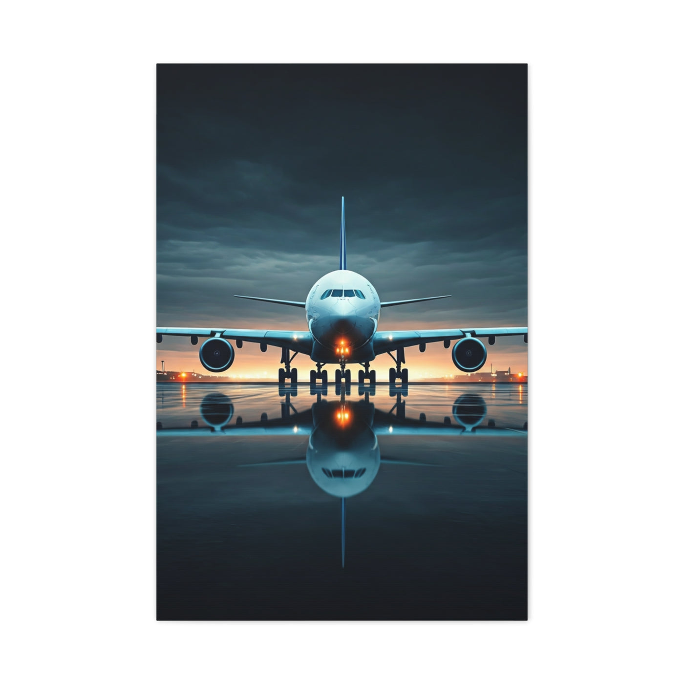 Runway Jet Reflection Wall Art & Canvas Prints