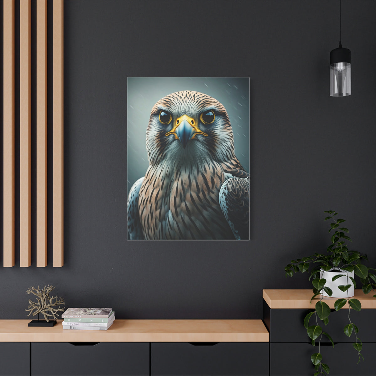 Intense Gaze Hawk Portrait Wall Art & Canvas Prints
