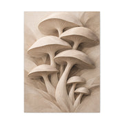 Minimalist Plaster Mushroom Relief Wall Art & Canvas Print