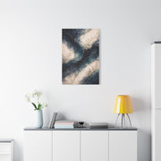Navy Marble Botanical Flow Wall Art & Canvas Print