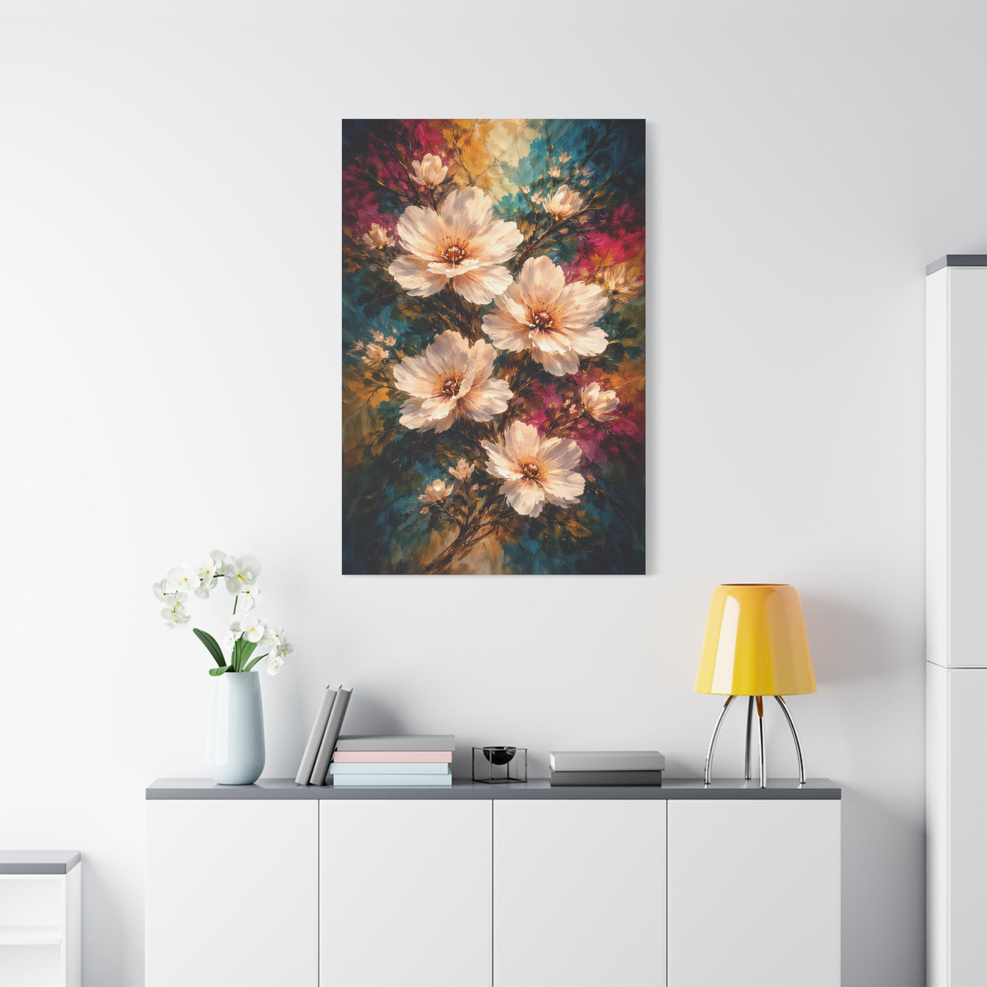 Oversized White Blossoms Floral Wall Art & Canvas Print