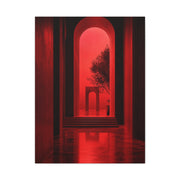 Surreal Crimson Archway Interior Wall Art & Canvas Print