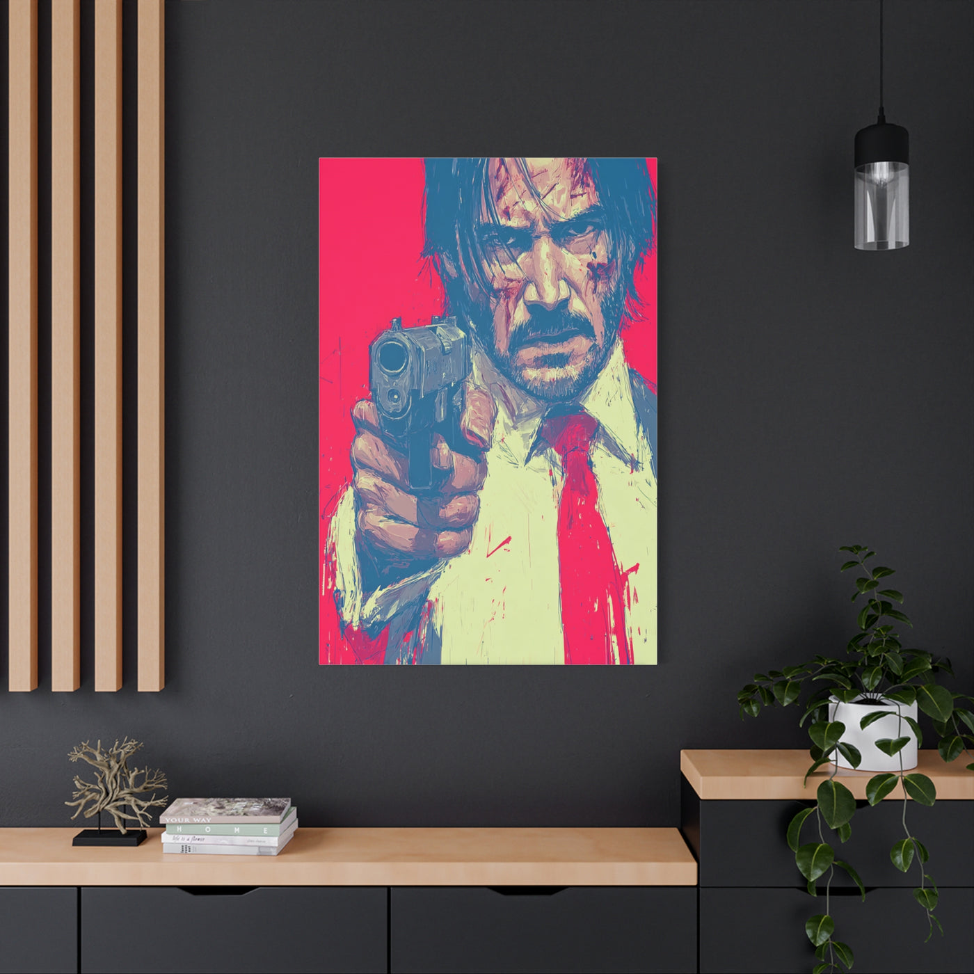 John Wick Graphic Illustration Movie Poster Wall Art & Canvas Print