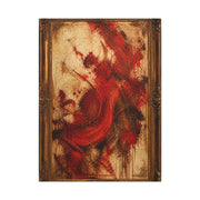 Vintage Framed Red Expressionist Painting Wall Art & Canvas Print
