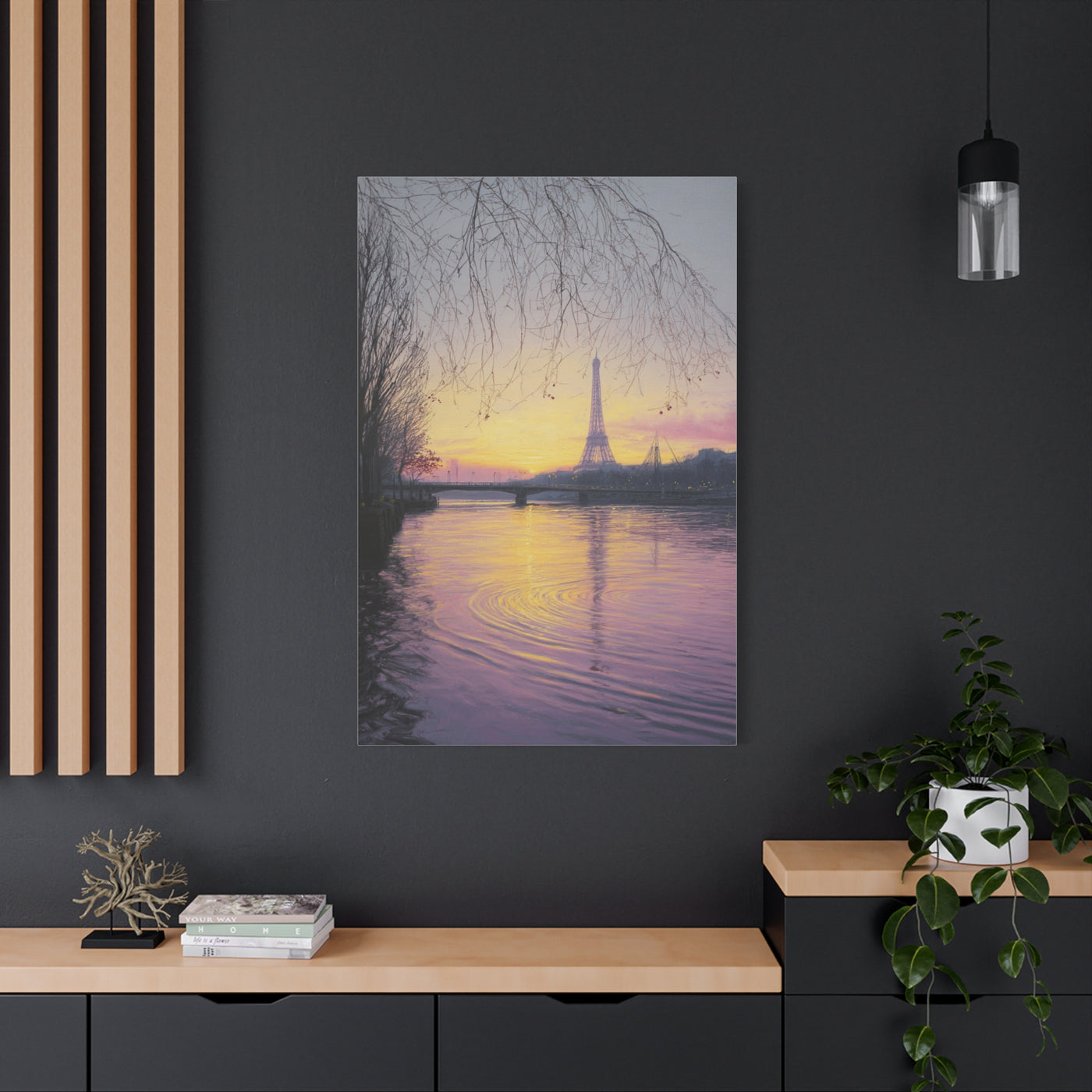 Paris Sunrise Eiffel Tower Reflection Wall Art & Canvas Print